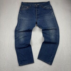 Levis 501 Mens Jeans W38 L32 Medium Thigh Faded Blue Denim  Leg Y2K / Grunge